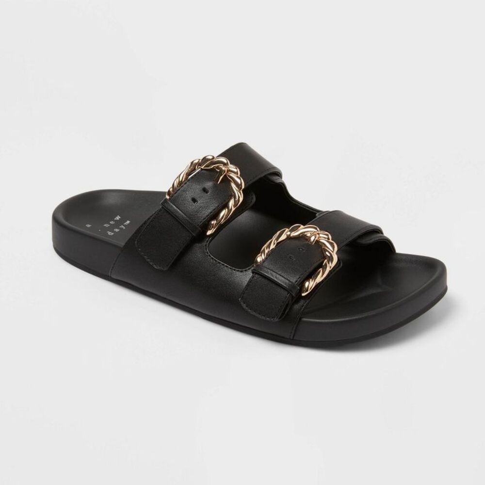 Women’s Koda Sandals with Memory Foam Insole - A New Day Black 8